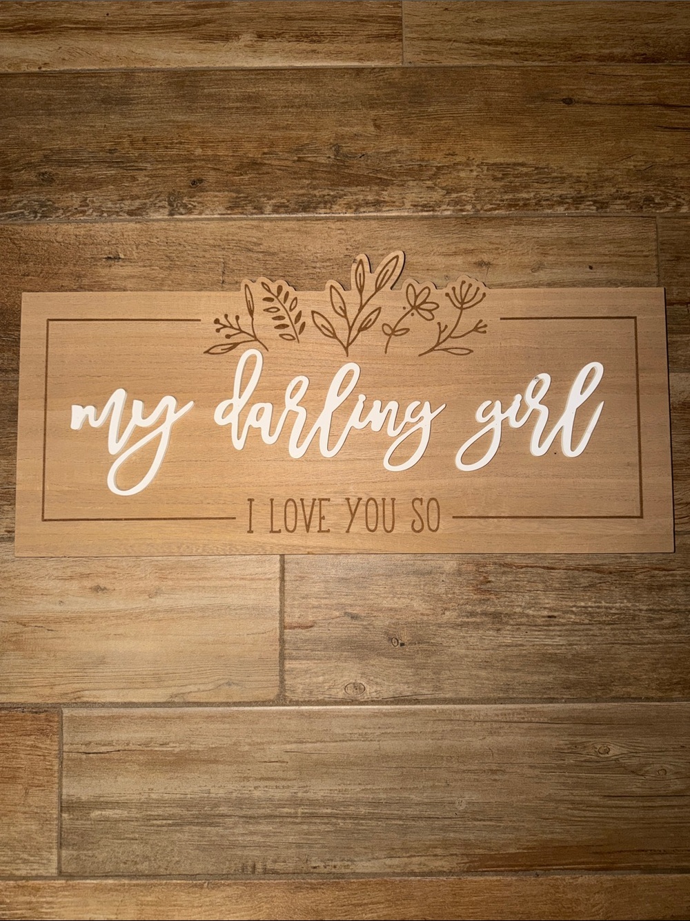 Wooden 'My Darling Girl' Wall Sign - Neutral Tones
